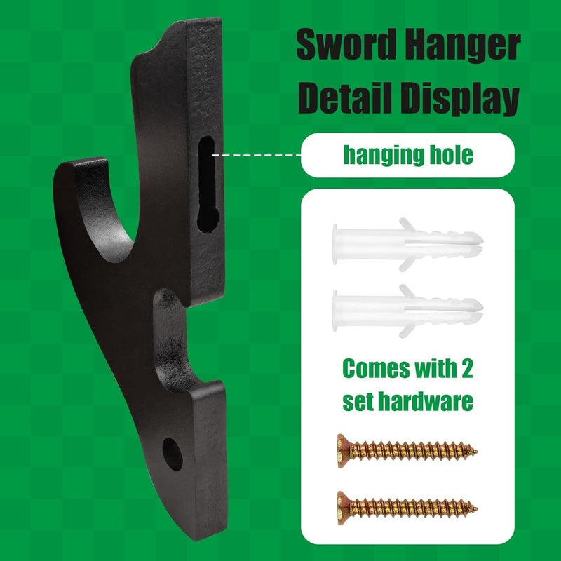 FunMart Plastic Wall Hook for Katana Sword Display – Sturdy Katana Stand for Wall Mounting (1 Pair) - Image 4