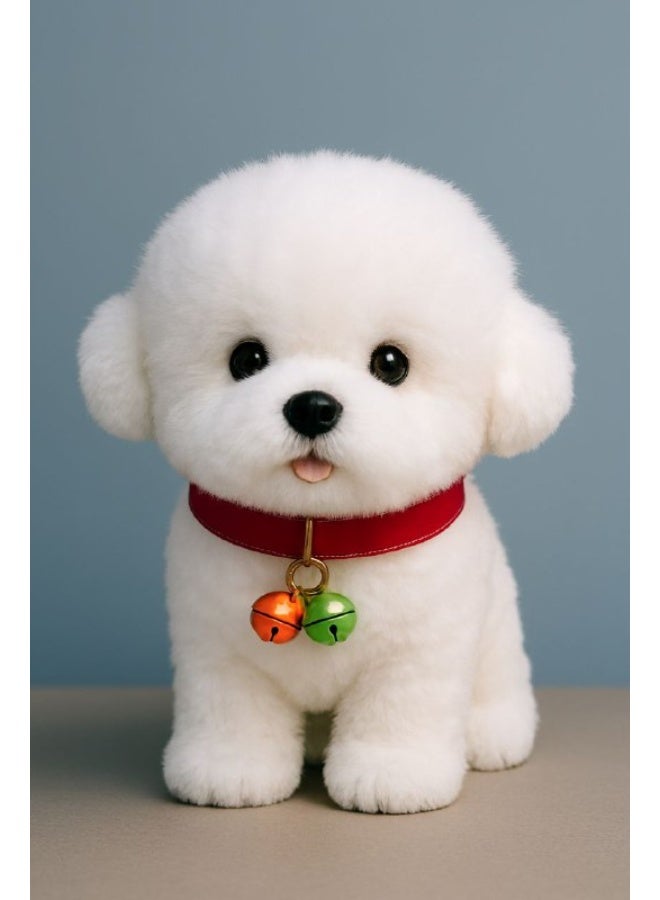 Cute Plush Puppy Toy for Kids with Colorful Bell Collar | Soft Stuffed Dog Doll - Image 2