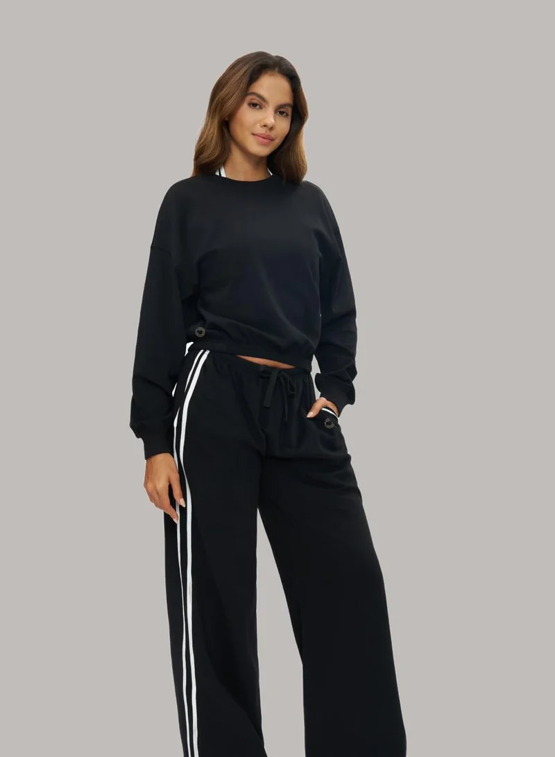 Mid Waist Wide Leg Joggers