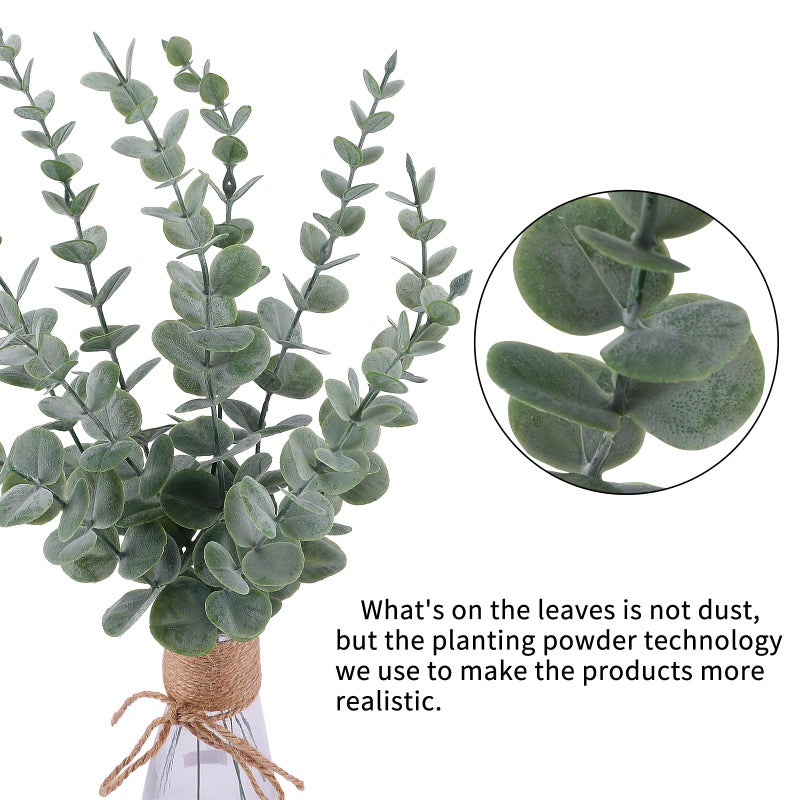 CEWOR 24pcs Eucalyptus Stems Artificial Eucalyptus Leaves Fake Greenery Branches Fake Flowers for Wedding Centerpiece Spring Easter Farmhouse Home Decoration - Image 3