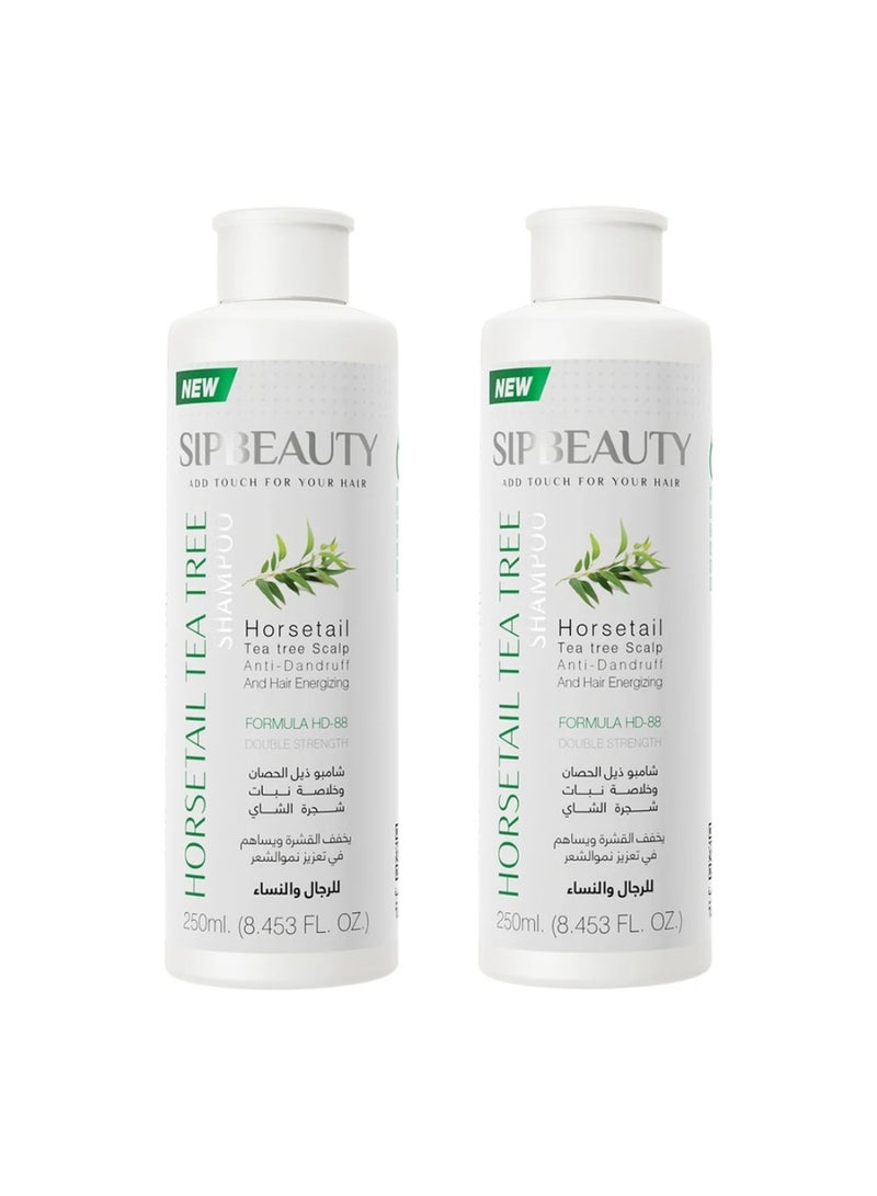 سيب بيوتي مجموعة شامبو ضد القشرة بخلاصه طبيعية من نبات الشاي وذيل الحصان 250 مل قطعتين - Image 1