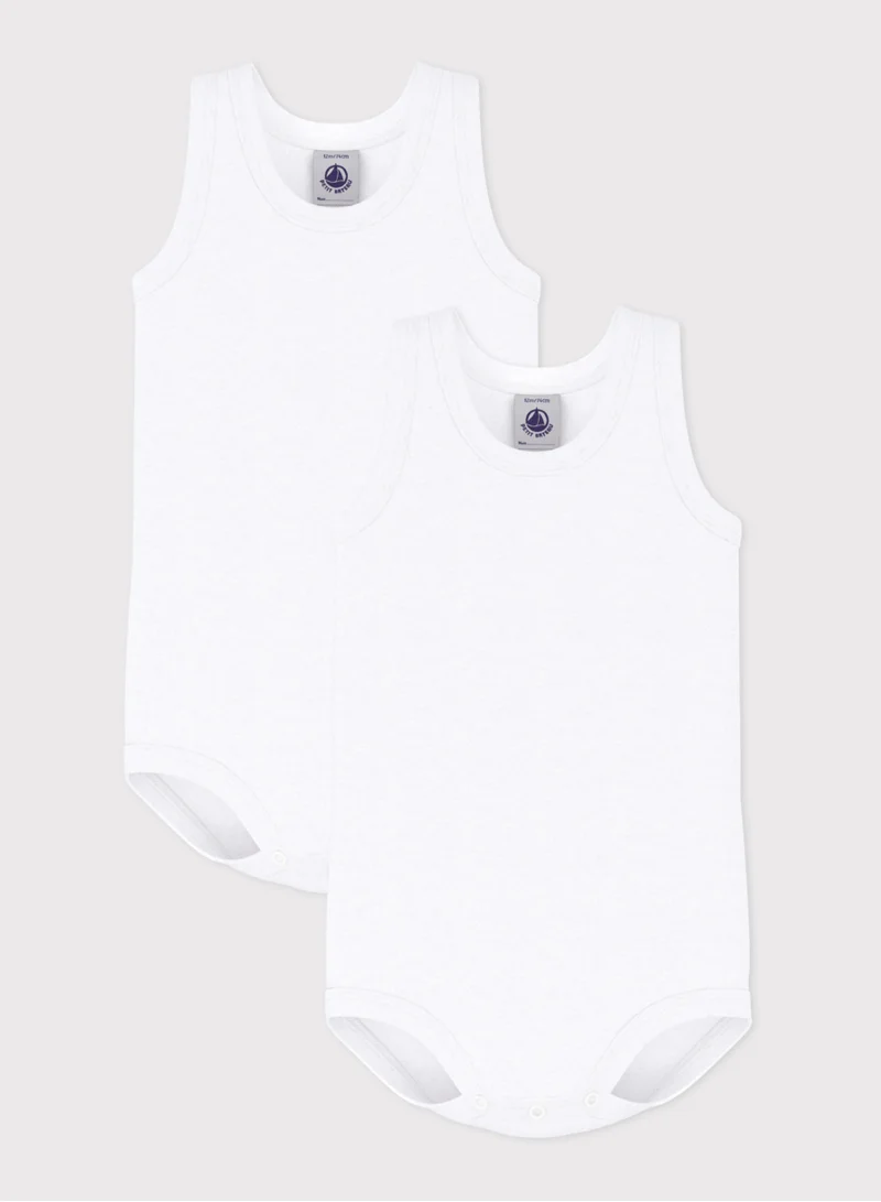 بيتي باتو Babies' White Sleeveless Bodysuit - 2-Pack