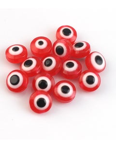 KASTWAVE Evil Eye Beads 200pcs Red Round Evil Eye Handmade Resin Beads Charms Round Evil Eye Spacer Beads Handmade Beads for DIY Jewelry Bracelet Earring Necklace Craft Making  - Image 3