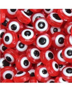 KASTWAVE Evil Eye Beads 200pcs Red Round Evil Eye Handmade Resin Beads Charms Round Evil Eye Spacer Beads Handmade Beads for DIY Jewelry Bracelet Earring Necklace Craft Making  - Image 4