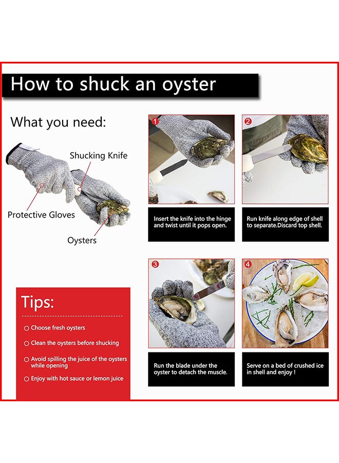 Oyster Shucking Knife - 2 Packs Oyster Knife Shucker Set Oyster Shucker Clam Knife - Seafood Opener Seafood Tools