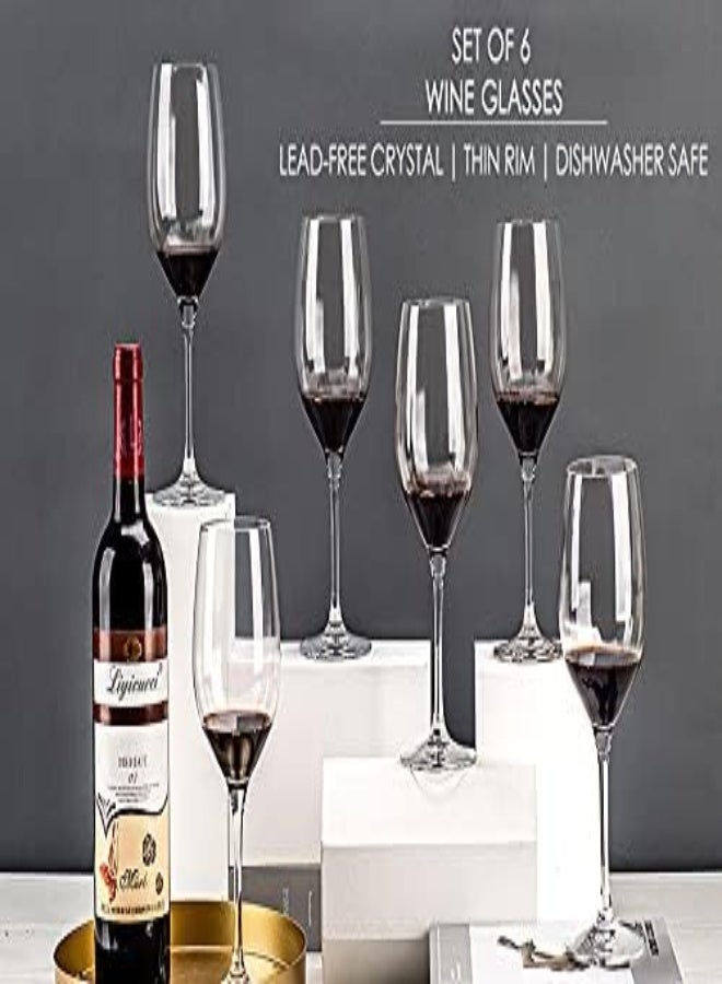 AKDC Wine Glass Set Of 6, Crystal Red Wine Glasses 465 Ml (15.7Oz), All-Purpose Wine Glasses Set For Celebrations/Anniversary/Wine Glass Gift Set (A Zinfandel Large (Set Of 6)) - Image 1