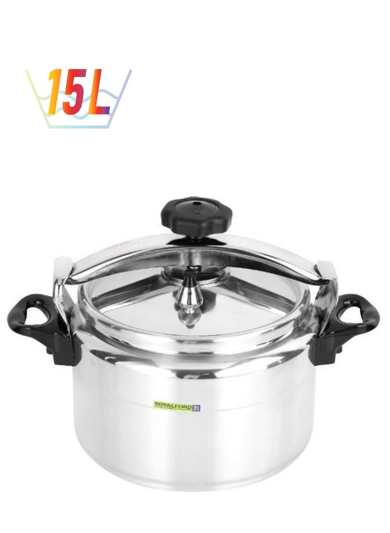 Royalford Aluminium Pressure Cooker Silver 15Liters - Image 1