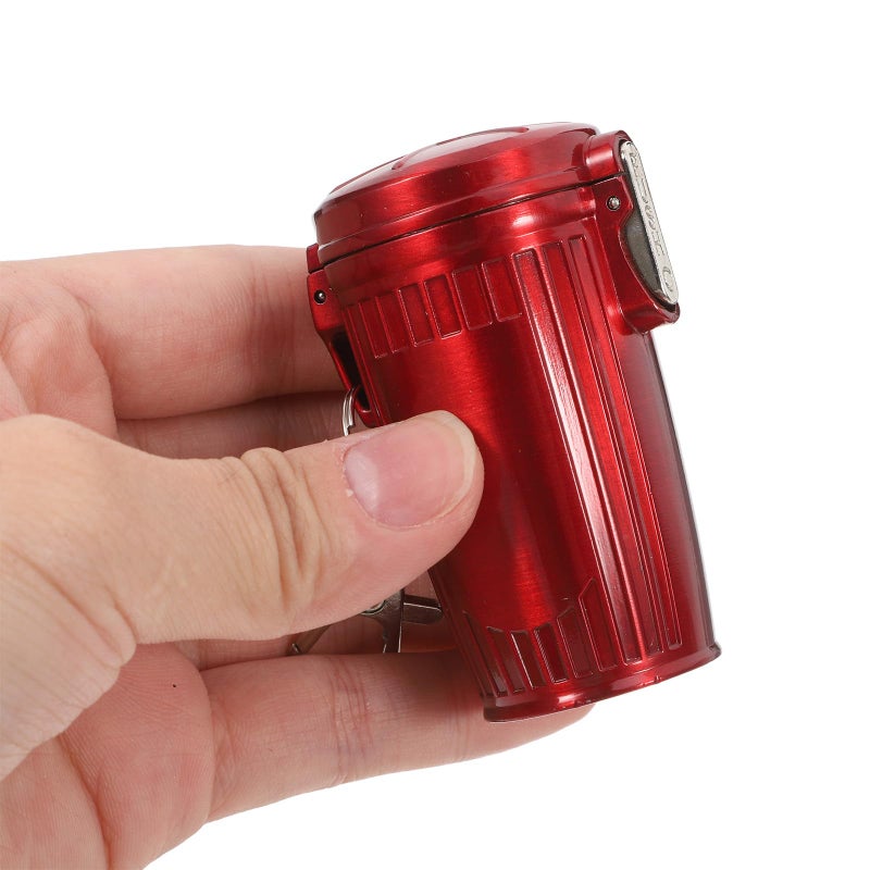 Portable Outdoor Ashtray with Lid Key Ring Compact Pocket Cigarette Butt Holder Red - Image 4