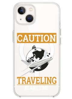 Magnetic Case for iPhone 14 Plus 6.7-inch Compatible with MagSafe Wireless Charging, Shockproof Phone Bumper Cover Caution Travelling at anytime copy