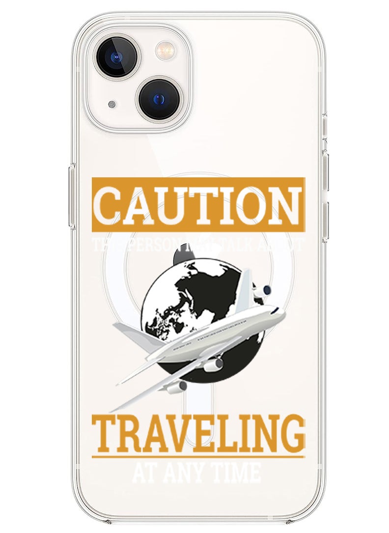 Theodor - Magnetic Case for iPhone 14 Plus 6.7-inch Compatible with MagSafe Wireless Charging, Shockproof Phone Bumper Cover Caution Travelling at anytime copy - Image 1