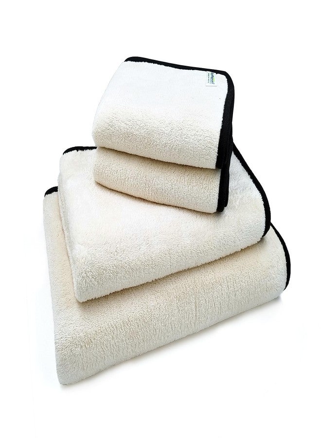 SOFTSPUN Microfiber Baby Face & Bath Towel Set of 4Pieces 40x60Cms & 60x120Cms 70X140Cms 280GSM White! Super Soft & Comfortable for Newborn Babies Quick Drying Ultra Absorbent in Large Size. - Image 1