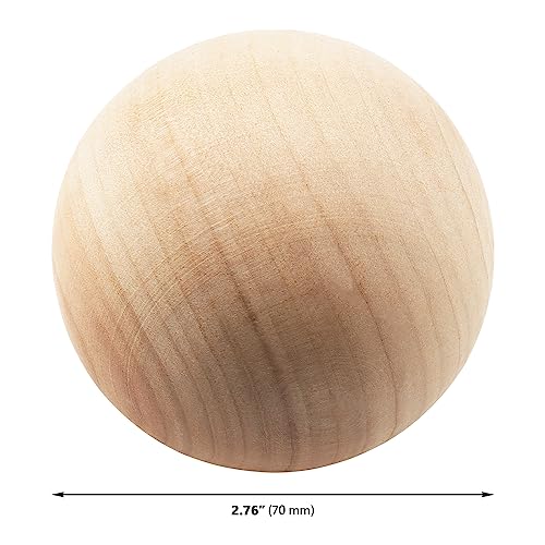 ZOENHOU 6 PCS 2.75 Inch Natural Large Wood Balls, Unfinished Wooden Balls Wood Sphere Round Hardwood Balls for Crafts DIY Projects - Image 2