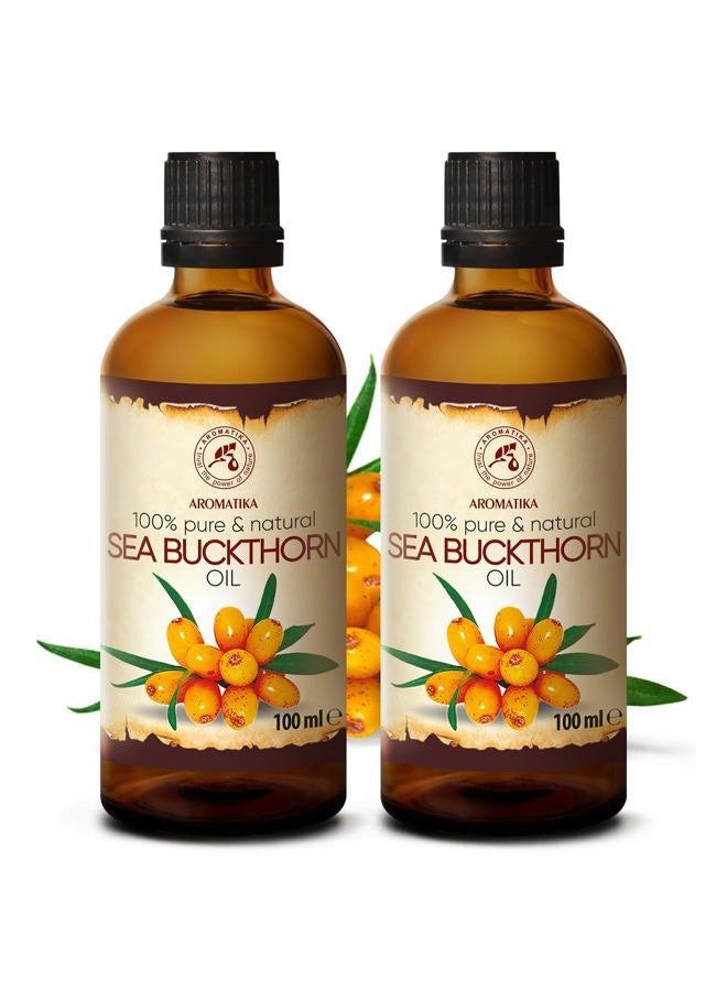 Aromatika زيت البحر النبق AROMATIKA 3.4 أونصة سائلة - نقي وطبيعي - هيبوفاي رامنويدس - زيت ناقل للزيوت الأساسية - زيت أساسي للأظافر - الشعر - العناية بالوجه والجسم - Image 2