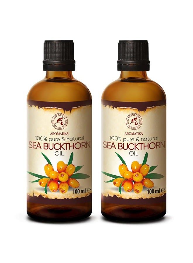 Aromatika زيت البحر النبق AROMATIKA 3.4 أونصة سائلة - نقي وطبيعي - هيبوفاي رامنويدس - زيت ناقل للزيوت الأساسية - زيت أساسي للأظافر - الشعر - العناية بالوجه والجسم - Image 1