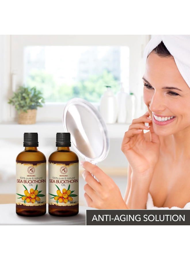 Aromatika زيت البحر النبق AROMATIKA 3.4 أونصة سائلة - نقي وطبيعي - هيبوفاي رامنويدس - زيت ناقل للزيوت الأساسية - زيت أساسي للأظافر - الشعر - العناية بالوجه والجسم - Image 4