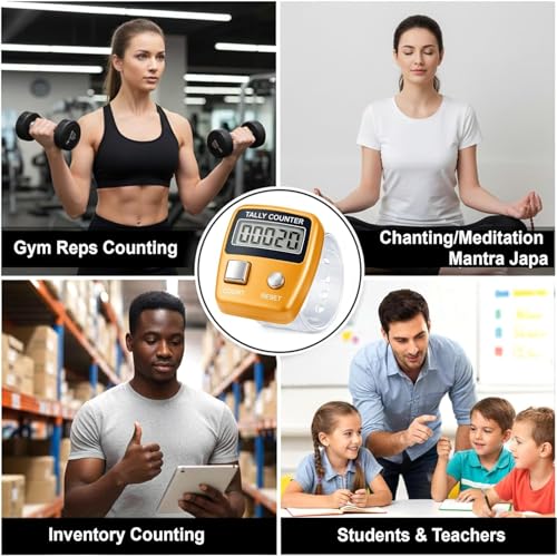 Estrenar Mini Hand Finger Ring Tally Counter for Chanting Mantra, Naam Jap Counter Digital Counting Machine for Meditation, Cricket Umpire and Various Counting Device Ring– Easy Reset Pack of 2 - Image 5