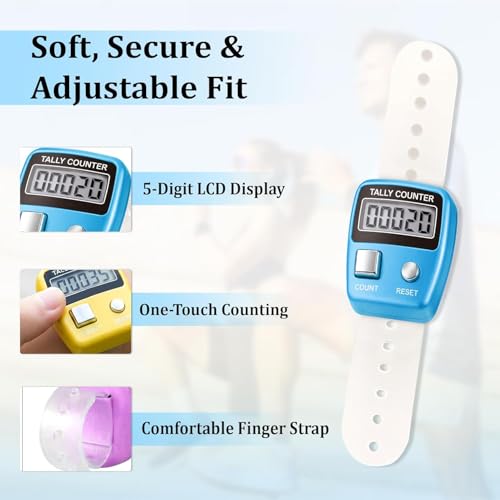 Estrenar Mini Hand Finger Ring Tally Counter for Chanting Mantra, Naam Jap Counter Digital Counting Machine for Meditation, Cricket Umpire and Various Counting Device Ring– Easy Reset Pack of 2 - Image 3