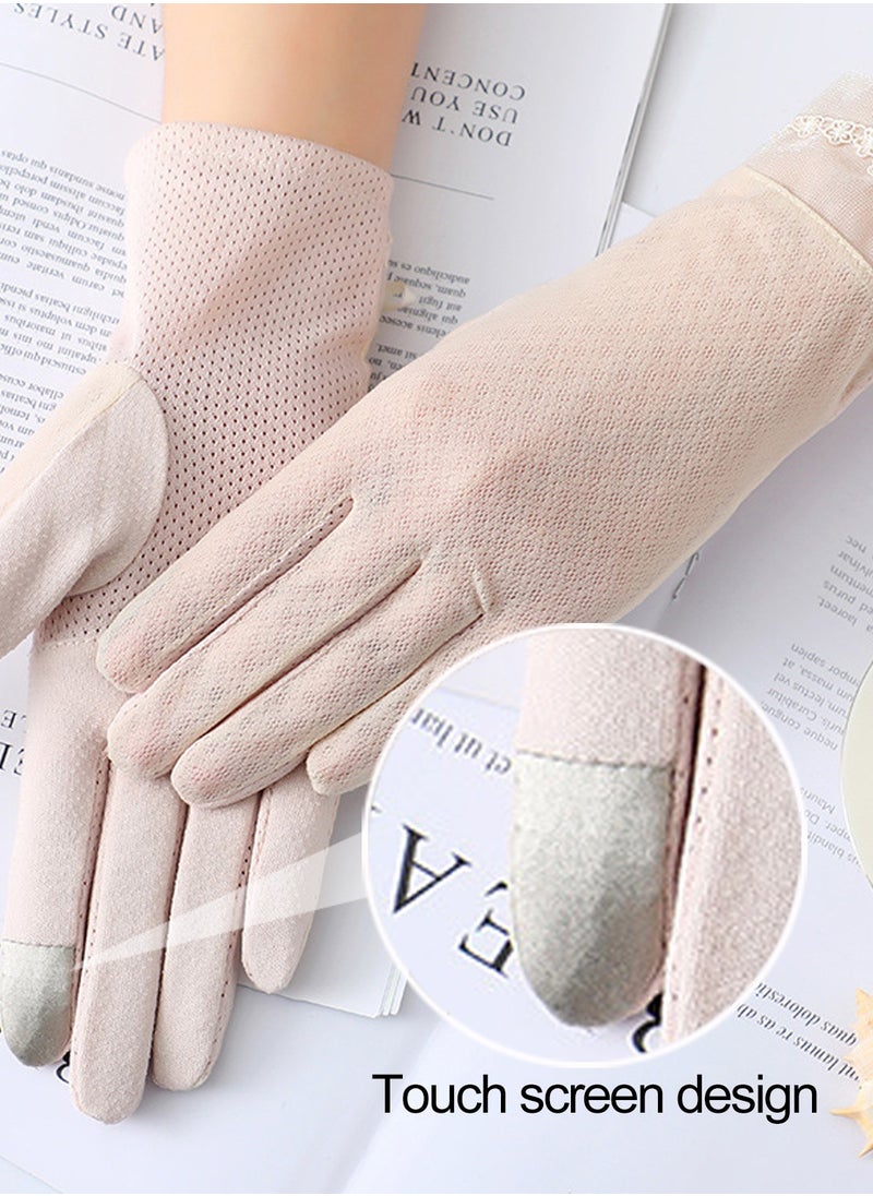Rightsure - 2 Pairs UV Protection Gloves Driving Gloves Women, Full Finger UV Gloves Sun Protection Gloves, Sunblock Gloves Non Slip UV Protection Driving Gloves Summer Outdoor Gloves for Women and Girls - Image 1