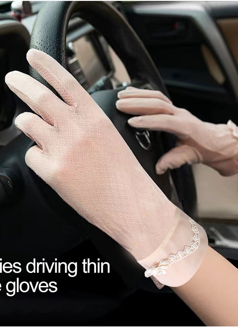 Rightsure - 2 Pairs UV Protection Gloves Driving Gloves Women, Full Finger UV Gloves Sun Protection Gloves, Sunblock Gloves Non Slip UV Protection Driving Gloves Summer Outdoor Gloves for Women and Girls - Image 1