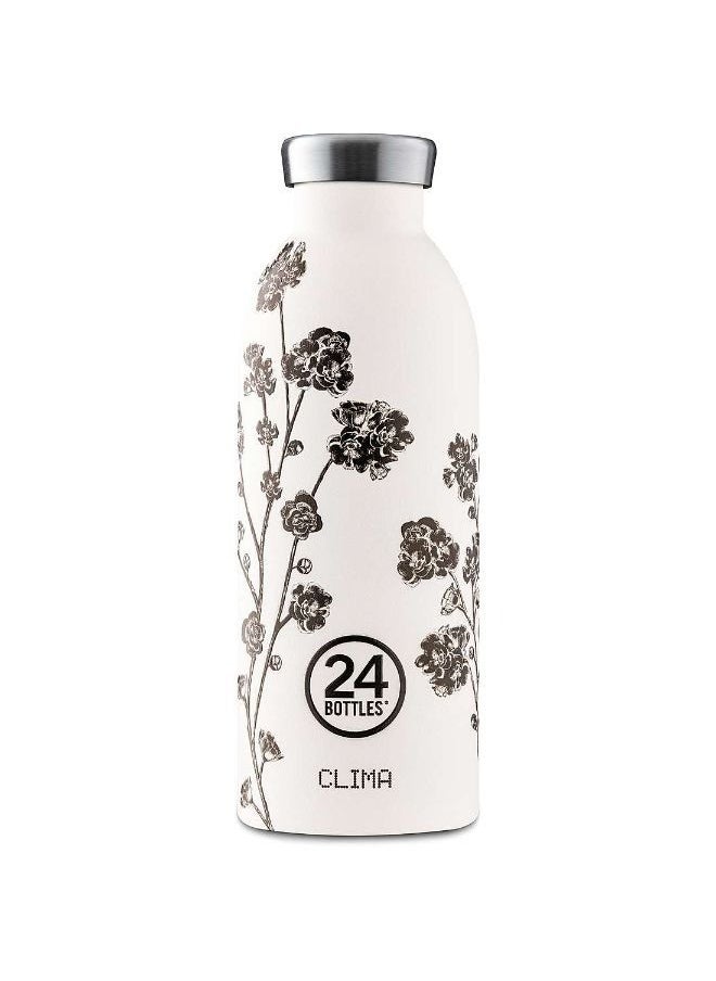 24Bottles - CLIMA Bottle (500ml) Double Walled Insulated Stainless Steel Water Bottle - White/Black - Image 1