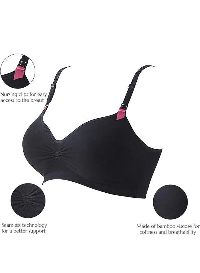 Curve Seamless Nursing Bra, M, Black