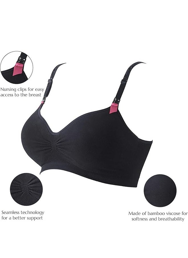 Curve Seamless Nursing Bra, M, Black  - Image 3