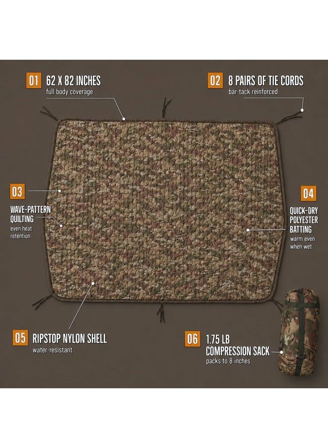 USGI Industries Military Woobie Blanket | Thermal Insulated Camping Blanket, Poncho Liner | Large, Portable, Insulation, Water-Resistant, for Hiking, Survival | Compression Carry Bag - Image 2