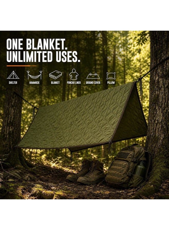 USGI Industries Military Woobie Blanket | Thermal Insulated Camping Blanket, Poncho Liner | Large, Portable, Insulation, Water-Resistant, for Hiking, Survival | Compression Carry Bag - Image 4