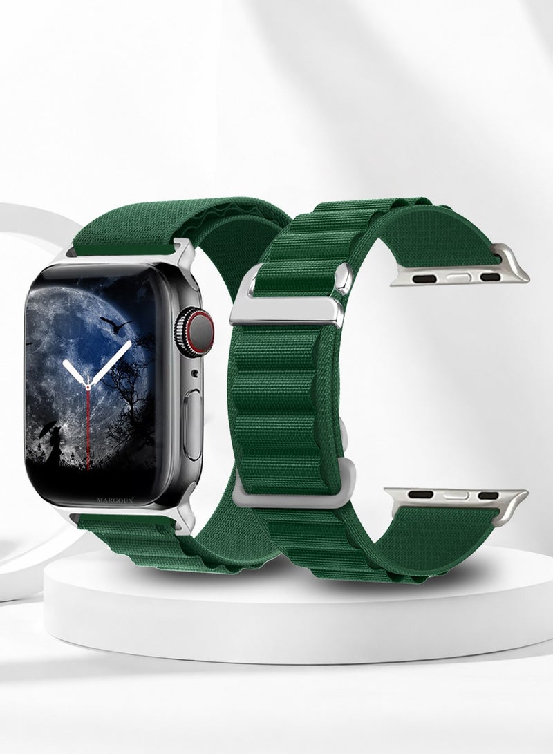 حزام حلقة الألبين لساعات آبل 38mm/40mm/41mm حزام رياضي من النايلون متوافق مع ساعة آبل سيريز 7/SE/6/5/4/3/2/1 حزام قابل للتعديل - Image 1