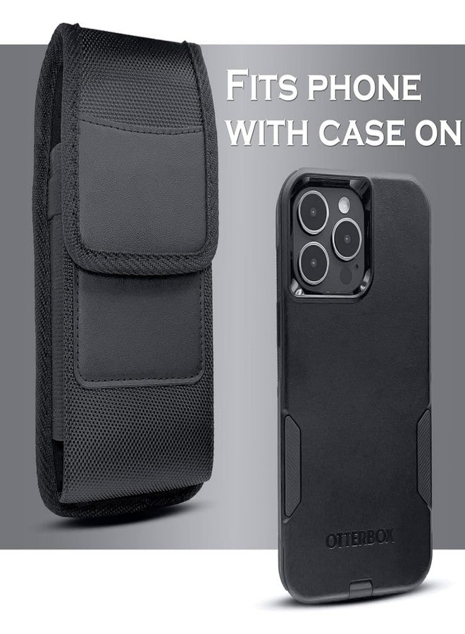SIMXEN Phone Holster for Men Belt Clip Pouch for iPhone,12 Pro Max, Samsung Galaxy S24 Ultra, S24 Plus and More, Phone Belt Clip Holster Carrying Pouch, Mobile Card Holder Case (Black) - Image 5