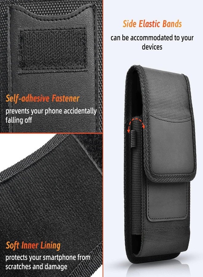 SIMXEN Phone Holster for Men Belt Clip Pouch for iPhone,12 Pro Max, Samsung Galaxy S24 Ultra, S24 Plus and More, Phone Belt Clip Holster Carrying Pouch, Mobile Card Holder Case (Black) - Image 4