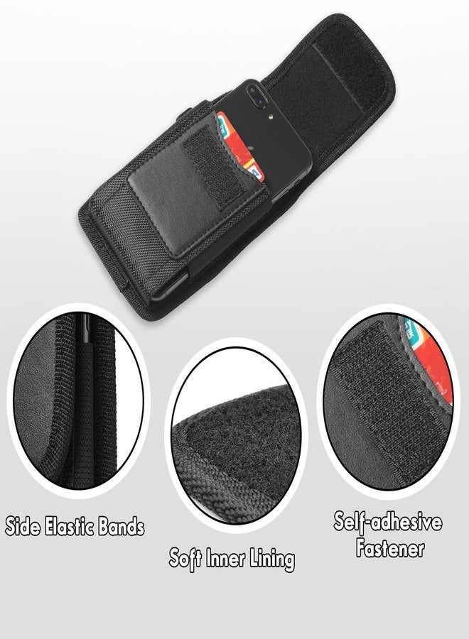 SIMXEN Phone Holster for Men Belt Clip Pouch for iPhone,12 Pro Max, Samsung Galaxy S24 Ultra, S24 Plus and More, Phone Belt Clip Holster Carrying Pouch, Mobile Card Holder Case (Black) - Image 3