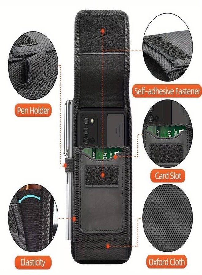SIMXEN Phone Holster for Men Belt Clip Pouch for iPhone,12 Pro Max, Samsung Galaxy S24 Ultra, S24 Plus and More, Phone Belt Clip Holster Carrying Pouch, Mobile Card Holder Case (Black) - Image 2