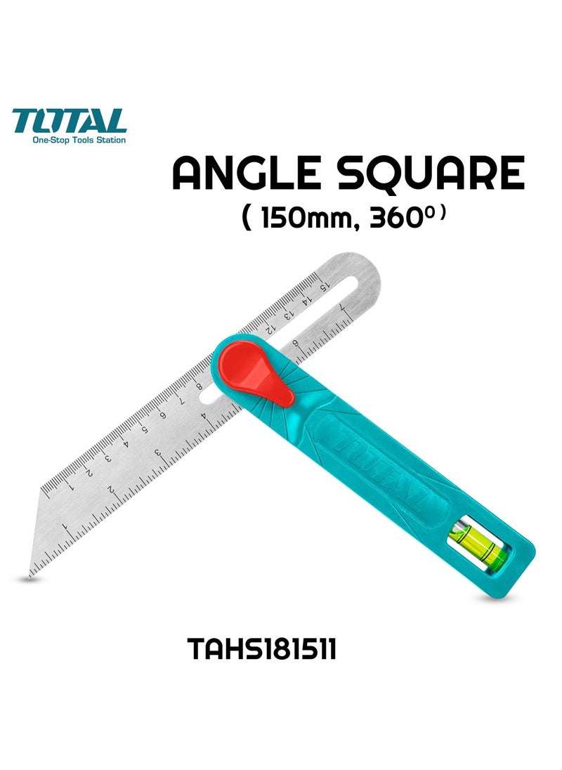 TOTAL Total Angle Square Precision Protractor and Ruler TAHS181511  - Image 1