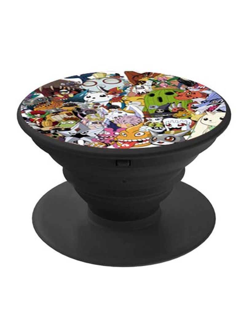 RKN Printed Pop Socket Phone Holder Black/Pink/Green - Image 1