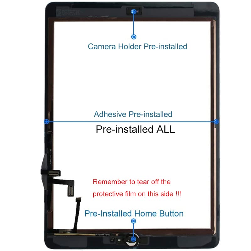 JPUNG for iPad Air 1st Generation Screen Replacement Touch Glass Digitizer,Only for A1474 A1475 A1476 Air 1st Gen, with Home Button, Full Repair Kit(Video Guide) - Image 3