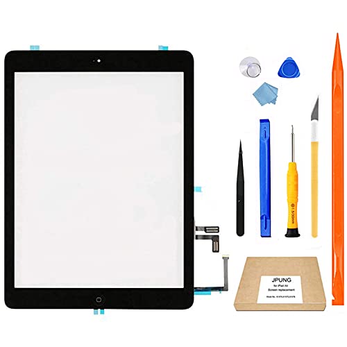 JPUNG for iPad Air 1st Generation Screen Replacement Touch Glass Digitizer,Only for A1474 A1475 A1476 Air 1st Gen, with Home Button, Full Repair Kit(Video Guide) - Image 1