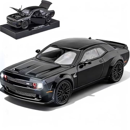 ERBADIHAGO Toy Car Model 1/32 Challenger Hellcat Alloy Model Car with Light and Sound Collectible Model Cars Pull Back Toy Vehicles for Boys Children Age 3 + Year Old - Image 1