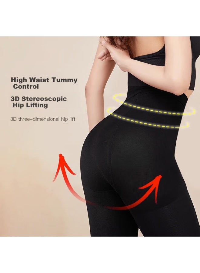 LANG SHA Langsha 2-pack High Waist Tummy Control Compression Pantyhose Spring Thin Sheer Tights Leg Shaping Lifting Slimming Pantyhose - Image 5
