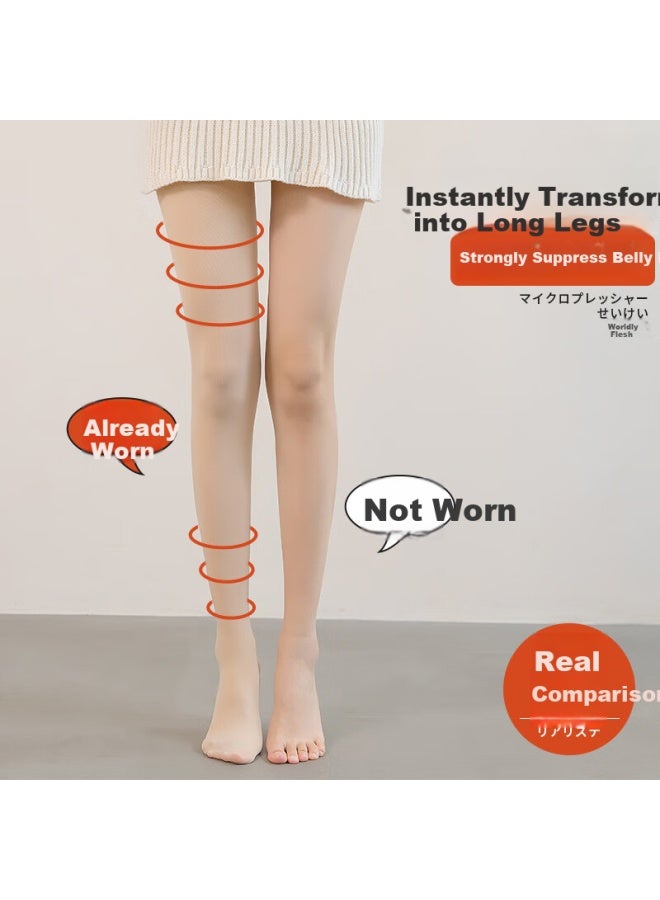 LANG SHA Langsha 2-pack High Waist Tummy Control Compression Pantyhose Spring Thin Sheer Tights Leg Shaping Lifting Slimming Pantyhose - Image 4