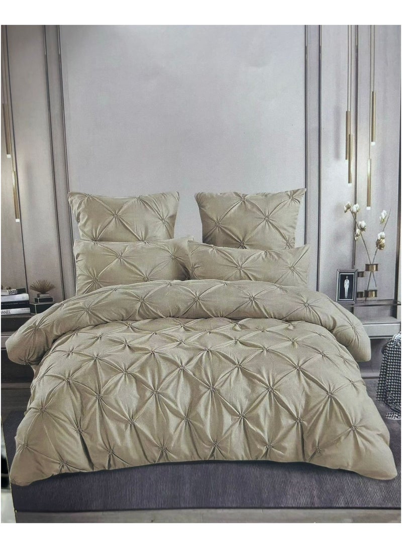 Comfy COMFY 6 PC NEW COLLECTION PREMIUM QUALITY COTTON DESIGNER COMFORTER SET GOLD COLOR 
