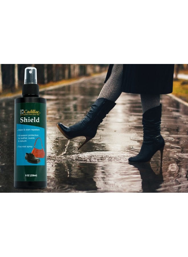 Cadillac Shield Water and Stain - Leather and Fabric Protector Spray - Great for Shoes - 8 oz - Non Aerosol - Waterproof and Protect Suede, Leather, Nubuck, Fabric, Nylon, Polyester & More - Image 3
