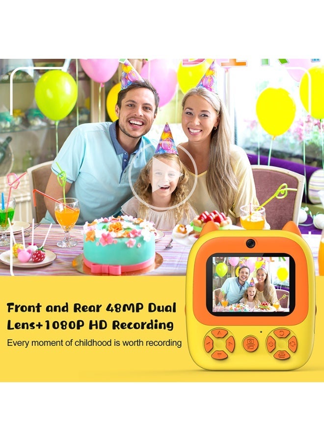 Kids Instant Printer Camera, Cute Cat Design, Instant Black and White Printing with Push Button, - Image 5