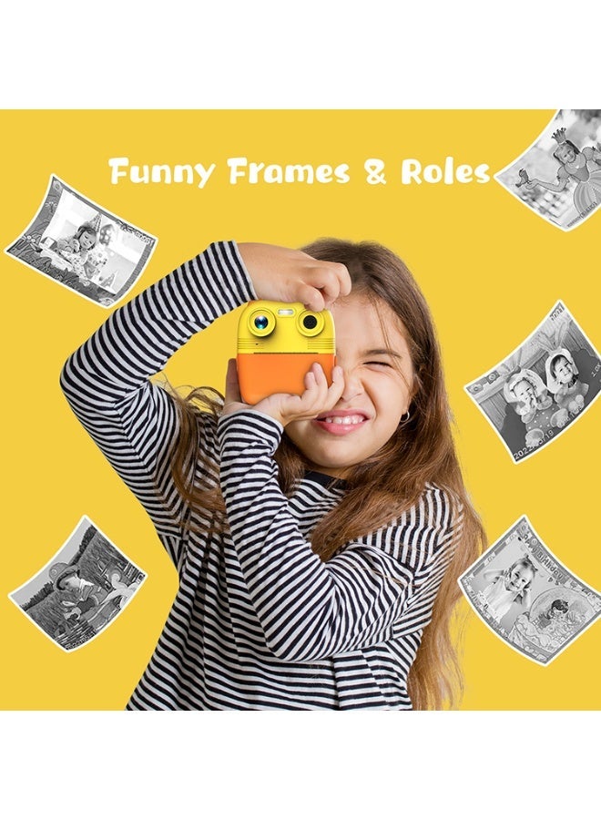 Kids Instant Printer Camera, Cute Cat Design, Instant Black and White Printing with Push Button, - Image 2