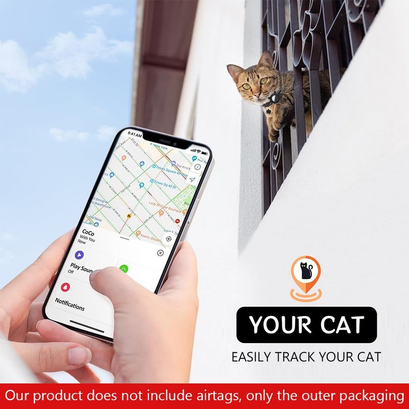 Qpets® ® Cat Collar with Bell, Cute Cat Collar with Silicone Airtag Holder & Quick Release Button & Safe Night Reflective - Image 5