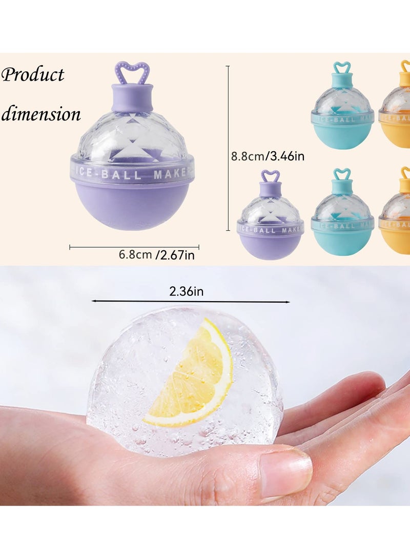 Premium 6-Pack Round Ice Ball Maker for Whiskey and Cocktails, 2.5 Inch Silicone Mold for Perfect Drinks with Family and Friends - Image 3