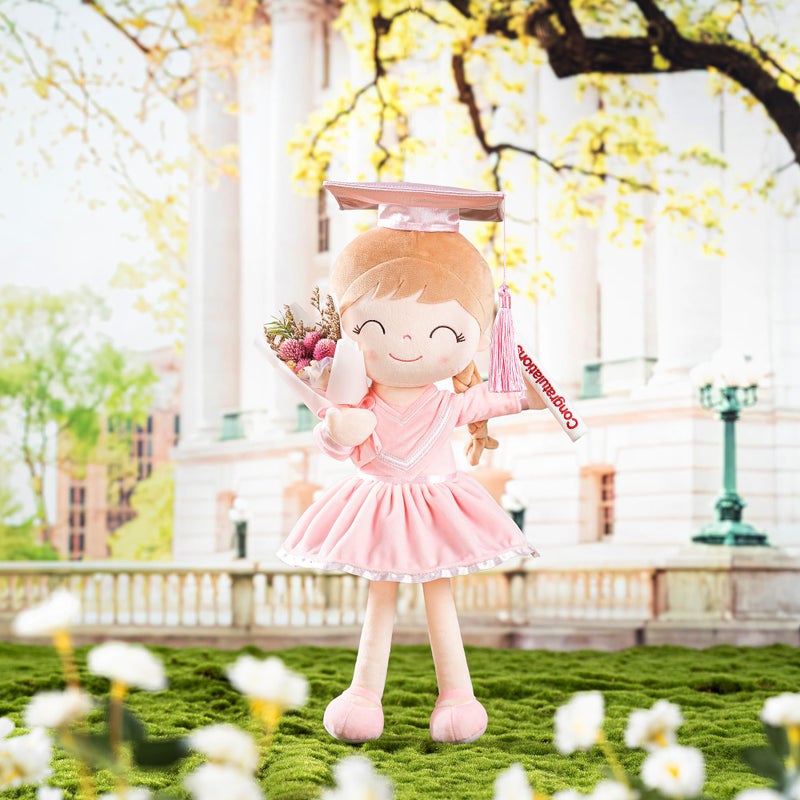 Gloveleya Baby Girl Gifts Graduation Plush Girls Dolls Congratulation Gift for Kindergarten Pink 16 inch - Image 3