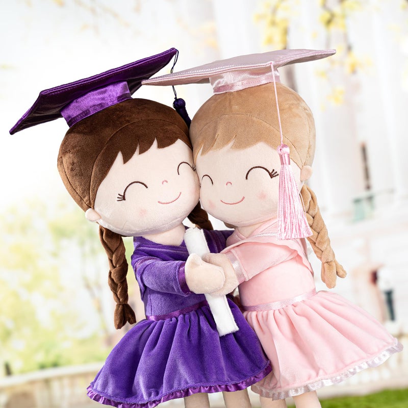 Gloveleya Baby Girl Gifts Graduation Plush Girls Dolls Congratulation Gift for Kindergarten Pink 16 inch - Image 5