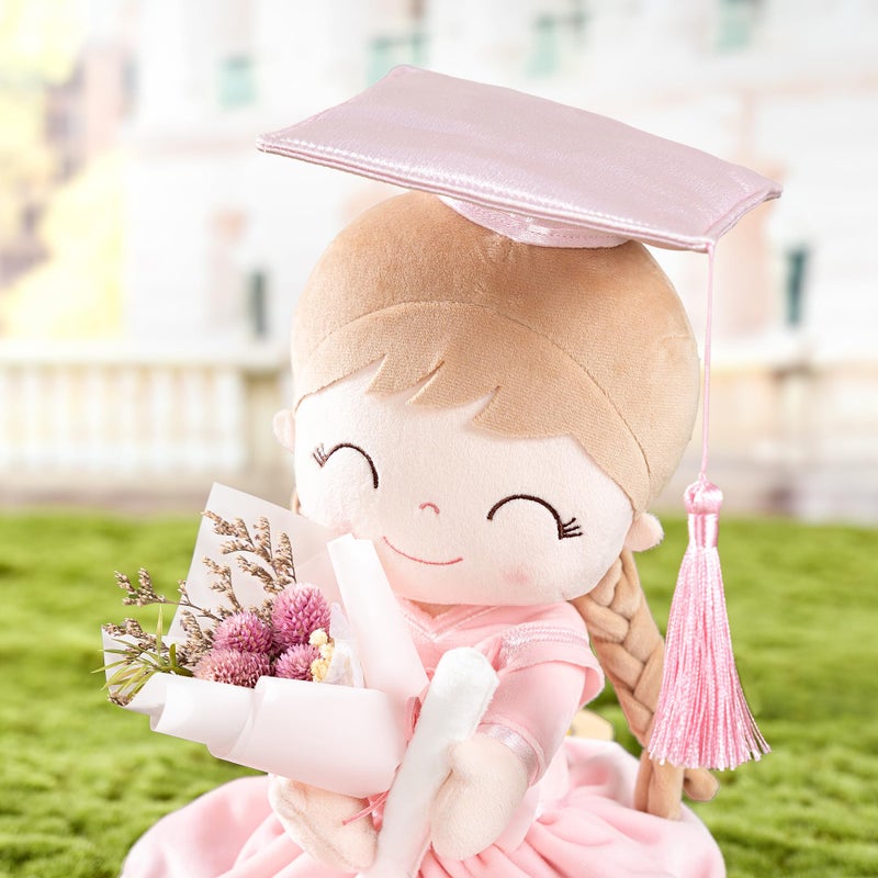 Gloveleya Baby Girl Gifts Graduation Plush Girls Dolls Congratulation Gift for Kindergarten Pink 16 inch - Image 4