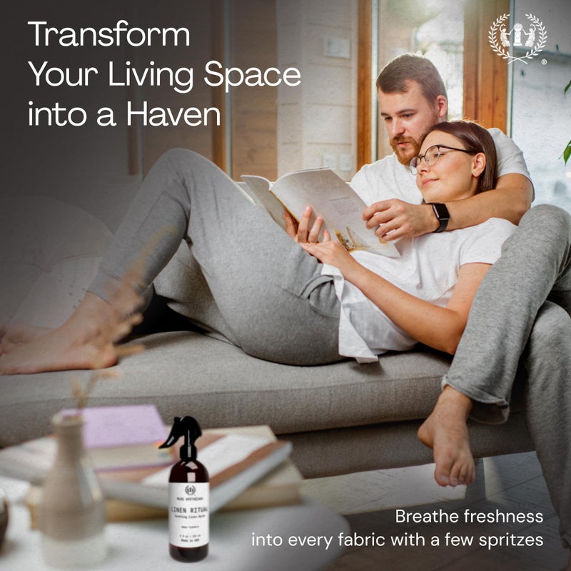 Muse Apothecary Linen Ritual - Aromatic, Soothing, and Relaxing Linen Mist, Laundry and Fabric Spray - Infused with Aromatherapy Essential Oils - 8 oz, Amber Cashmere, 2 Pack - Image 5